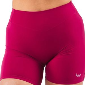 <b>Women's</b> Pink Mid Rise Biker <b>Shorts</b> Stretch <b>Compression</b> Workout Gym Training Running Yoga Fitness Activewear Performance Sports - Product Image 6