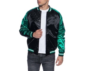 High Quality Custom Satin Bomber <b>Jacket</b> Polyester Winter <b>Men</b> And Women <b>Baseball</b> Satin Varsity <b>Jacket</b> - Product Image 3