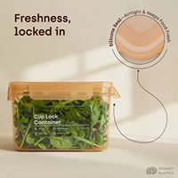 Boîte de conservation alimentaire carrée hermétique et anti-fuite sans BPA, compatible lave-vaisselle, pour cadeaux - 2400 ml