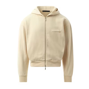 Sudadera con capucha y cremallera para hombre, de forro polar grueso, lisa, de alta calidad, extragrande, estilo boxy, con logotipo personalizado, precio mayorista económico - Product Image 4