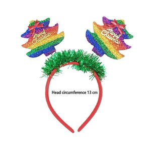 Diadema Navideña con Diseño de Astas de Reno y Brillo Rojo y Verde, Divertida para la Noche de Navidad - Product Image 4