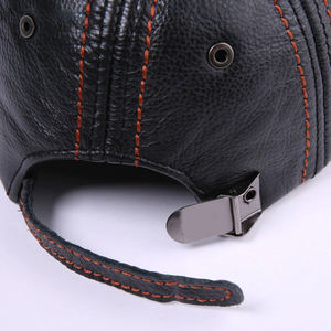 Men Spring Winter Genuine Leather <b>Flat</b> Baseball <b>Caps</b> Male 54-62 cm Customized Size Snapback Golf Hat Reasonable Price - Product Image 4