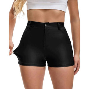 Shorts en cuir de vachette pour femmes, mode, hiver, tricotés, coupe-vent, respirants, écologiques, taille élastique, décontractés, personnalisables - Product Image 6
