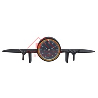 Sculpture d'horloge abstraite en métal pour la vaisselle, design unique, sculpture d'avion moderne pour le bureau