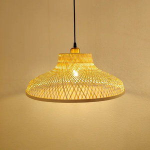 Bamboo Wide Dome Pendant <b>Light</b> for Home Decoration <b>Dining</b> Area Restaurant and Cafe - Product Image 1