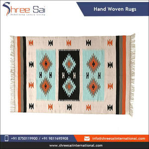 Tapis moderne en laine tissée plate à rayures Nouveau fabricant indien Tapis d'exercice rectangulaire designable Vente à bas prix - Product Image 3