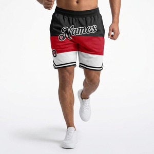 Pantalones Cortos de Baloncesto Personalizados con Nombre, Impresión Sublimada, Rojo, Negro, Blanco, Malla Transpirable, Cintura Elástica, Corte Regular, Ropa Deportiva - Product Image 2