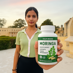 Capsules à base de plantes végétaliennes sans OGM de Moringa Booster d'immunité énergétique Efficacité antioxydante pour adultes Inde Basée sur les exportations en vrac - Product Image 6