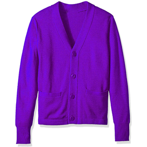 Cárdigans Personalizados con Logotipos, Cuello en V Azul, Manga Larga, Color Sólido, Tejido Acrílico, Ropa Casual con Bolsillos, Otoño Invierno, Corte Regular - Product Image 5