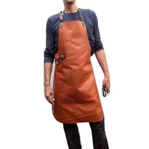 Delantal de cuero estilo clásico, duradero, con bolsillos, para cocinar, traje de trabajo - Product Image 1