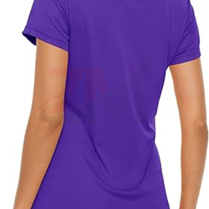 T-shirts unisexes en polyester et coton à col rond, logo personnalisé, t-shirt basique uni, t-shirt pour femme, respirant, mode personnalisée, OEM - Product Image 3