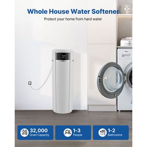 Sistema Addolcitore d'Acqua Elettrico per Tutta la Casa da 32.000 Grani con Pannello di Controllo Touch Automatico e Valvola di Bypass per la Riduzione dell'Acqua Dura - Product Image 2