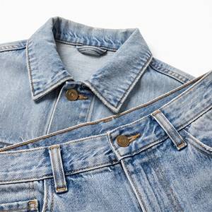 Women's Summer <b>Denim</b> Co-Ord Set Matching <b>Denim</b> <b>Jacket</b> & Shorts OEM ODM Wholesale Factory Custom Wash Low MOQ - Product Image 6