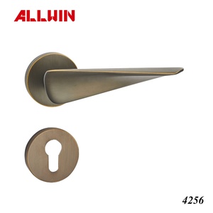 Matt Đen Vàng kết thúc rắn brass cửa đòn bẩy xử lý nội thất cửa Vòng Rose xử lý khóa Bộ - Product Image 5