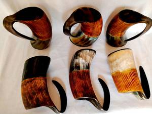 Mug authentique fait main en corne de buffle, verre à boire en corne naturelle pour bière/ale/médicament, écologique, vintage, cadeaux d'affaires, alimentation - Product Image 1