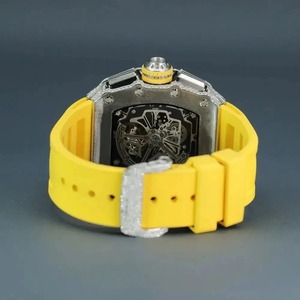 Montre de luxe Hip Hop en acier inoxydable, sertie de moissanite VVS taille diamant, nouveau cadran personnalisé, design entièrement pavé, mouvement à quartz - Product Image 4