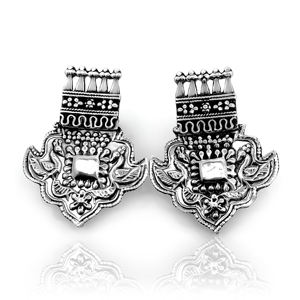 Silver Mountain SKU7675 Pendientes de Plata de Ley 925 con Grabado Floral Vintage, Motivo Geométrico, para Mujer, con Sello 925, Regalo - Product Image 1