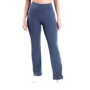 Pantalon évasé taille haute bleu acier pour femme, coupe slim extensible, style bootcut, longueur complète, décontracté, legging de yoga, mode - Product Image 1