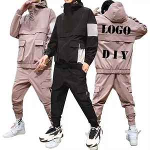 Conjunto de 2 Piezas de Ropa Urbana con Logotipo Personalizado, Chaqueta Cortavientos para Hombre, con Múltiples Bolsillos, de Poliéster Impermeable, para Verano - Product Image 6