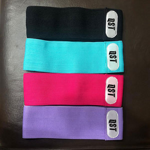 Bandes de résistance personnalisées en tissu pour femmes, pour les fesses et les jambes, bandes en coton pour les hanches et les cuisses, large bande de résistance antidérapante en forme de cercle - Product Image 1