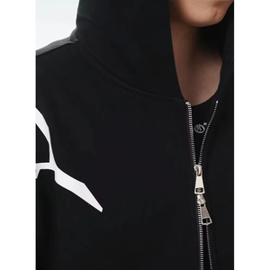 Sudadera con Capucha Extra Grande para Hombre, Estampado Blanco y Negro, Estilo Urbano Informal, Prenda de Otoño Transpirable, Tejida en Algodón - Product Image 3
