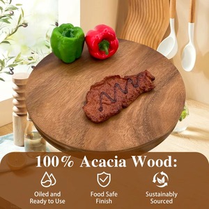 Planche à découper en bois de qualité supérieure, épaisse, en bois dur, rectangulaire, avec poignée, grain de bois naturel, planche à découper de cuisine - Product Image 6