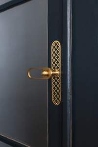 Poignée de porte en laiton de style victorien, design baroque, poignée de porte de manoir historique, style édouardien - Product Image 6