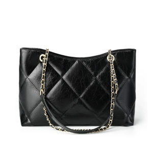 Sac fourre-tout décontracté en cuir de vachette véritable pour femme, avec chaîne, haute qualité OEM 2026, souple, tendance, couleurs personnalisées avec logo - Product Image 1