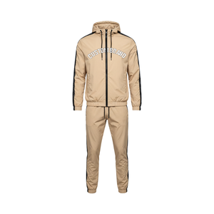 Conjunto Deportivo para Hombre en Verde Oliva, Chaqueta con Cierre y Cuello Alto con Estampado de Letras en la Parte Delantera, Corte Regular, Dos Piezas - Product Image 2