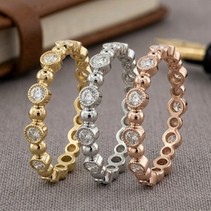Anillo de Boda Clásico de Oro de 18K con Diamantes Naturales, Anillo de Eternidad con Diamantes para el Mercado de Canadá y Europa, Joyería Personalizada con MOQ Bajo - Product Image 3