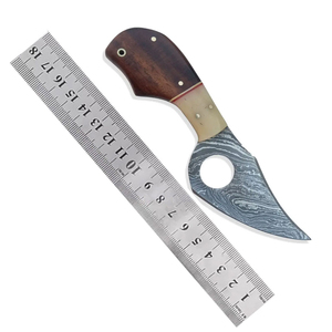 Cuchillo de Caza de Acero de Damasco con Construcción de Espiga Completa y Mango Resistente para Camping y Actividades al Aire Libre - Product Image 1