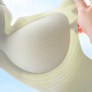 Women's Seamless Knitted Push-Up Anti-Sagging <b>Bras</b> Everyday Perforated Breathable <b>Thin</b> Wire-Free Support 3/4 Cup Small Solid - Product Image 3