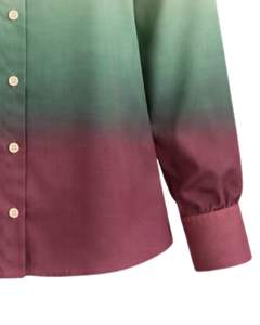 Chemisier décontracté à manches longues boutonné pour femme, dégradé corail, vert sauge et bordeaux, idéal pour le bureau – Fabricant de vêtements personnalisés OEM - Product Image 6