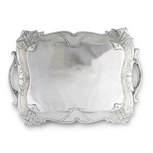 Bandeja Rectangular de Metal Martillado para Servir, Plato para Comida con Borde Decorado, Diseño Art Deco, Estilo Still Life Floral/Frutal, de Craft Emporium Exports - Product Image 5