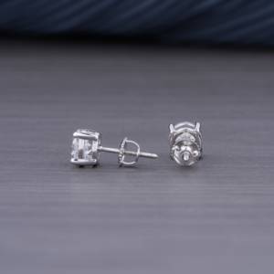 1.50 carats brillant pierre cerceau couleur blanche 18K plaqué or boucles d'oreilles véritable laboratoire cultivé diamant bijoux cadeau d'anniversaire - Product Image 2