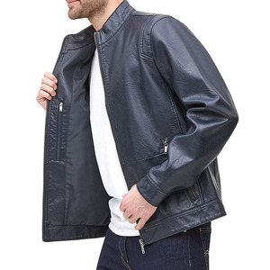 Men Leather Jacket <b>distressed</b> vintage casual slim fit soft genuine leather biker motorcycle streetwear fashion outdoor <b>top</b> - Product Image 4