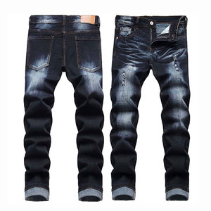 Jeans déchirés pour hommes de haute qualité, couleur unie, best-seller, pour adultes - Product Image 1