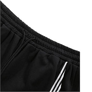 Premium <b>Black</b> 100% Cotton Baggy <b>Trousers</b> With <b>White</b> <b>Stripes</b> For Custom Wholesale Streetwear <b>And</b> Modern Fashion Collections - Product Image 4