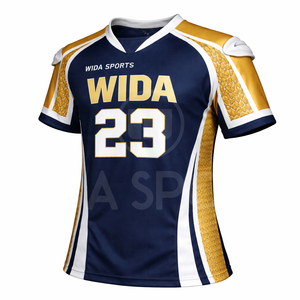 ชุดเสื้อลาครอสแบบกำหนดเอง ชุดยูนิฟอร์มระบายอากาศ แห้งเร็ว พิมพ์ลายตามสั่ง พร้อมชื่อทีม ไซส์ใหญ่ ชุดทีม ผลิตโดยโรงงาน OEM รับสั่งซื้อจำนวนมาก - Product Image 2