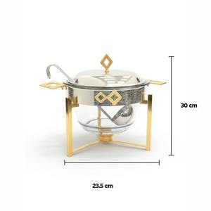 Luxury Arabic Round Chafing Dish Sleek Wire <b>Frame</b> Pointed <b>Arch</b> Stand Ramadan Buffet Server Single Unit - Product Image 3