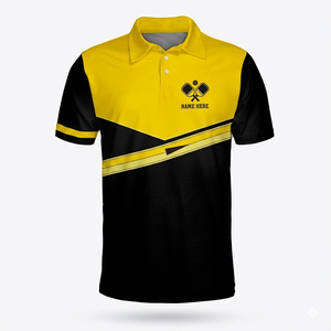 T-shirt de sport d'été unisexe à manches courtes pour pickleball, imprimé par sublimation personnalisée, séchage rapide, avec col - Product Image 5