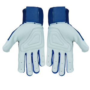 Gants de frappe en cuir bleu respirants avec fermeture auto-agrippante unisexe pour adultes, entraînement, ambidextres, doigts entiers - Product Image 5