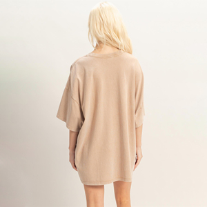 Unisex Plus Size Vintage Washed Cotton Heavyweight Short Sleeve Drop Shoulder Oversized Fit Front Print Women's Acid Wash TShirt - Product Image 2