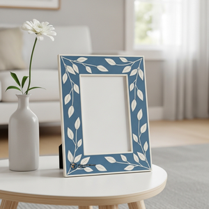 Luxury Blue Bone Inlay <b>Photo</b> <b>Frame</b> Handmade Floral Picture <b>Frame</b> - Product Image 1