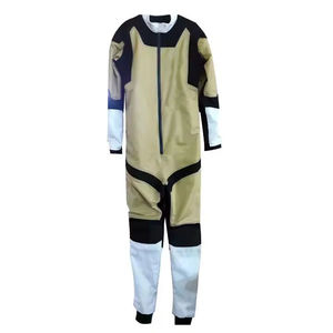 Combinaison de travail grise pour homme avec accents orange, respirante, en polyester, fermeture éclair sur le devant - Product Image 4