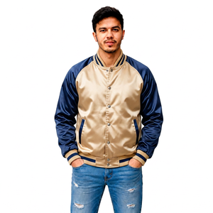 Veste universitaire en satin personnalisée avec fermeture éclair, fabricant de vêtements streetwear, vêtements de sport, vente en gros, marque privée, fournisseur de vêtements OEM - Product Image 5