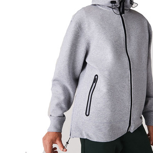 High Quality Men's Zipper Up Hoodies Custom <b>Fleece</b> Fabric Made Hooded <b>Jacket</b> Oversized Zip Up Hoodie for Man - Product Image 6