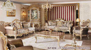 Juego de Sofás de Lujo Estilo Palacio para Sala de Estar, Cómodo Juego de Sofás Tapizados en Cuero, Juego de Sofás de Madera Hechos a Mano de Alta Gama, EE. UU. - Product Image 6