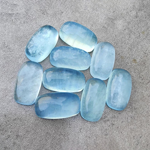 Natural Aqua Milky Cabochon Big <b>Cushion</b> Shape Calibrated, Flat Back Loose Gemstone All Wholesale Third - Product Image 4