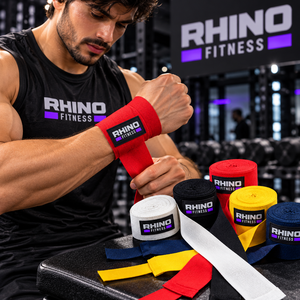 ผ้าพันข้อมือลายพราง Rhino Fitness ผ้าฝ้ายแบบมีแถบตีนตุ๊กแก สำหรับมือซ้าย ช่วยพยุงข้อมือสำหรับยกน้ำหนักสำหรับผู้ใหญ่ - Product Image 5